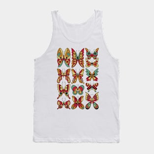 Retro Inspired Butterfly Pattern Tank Top